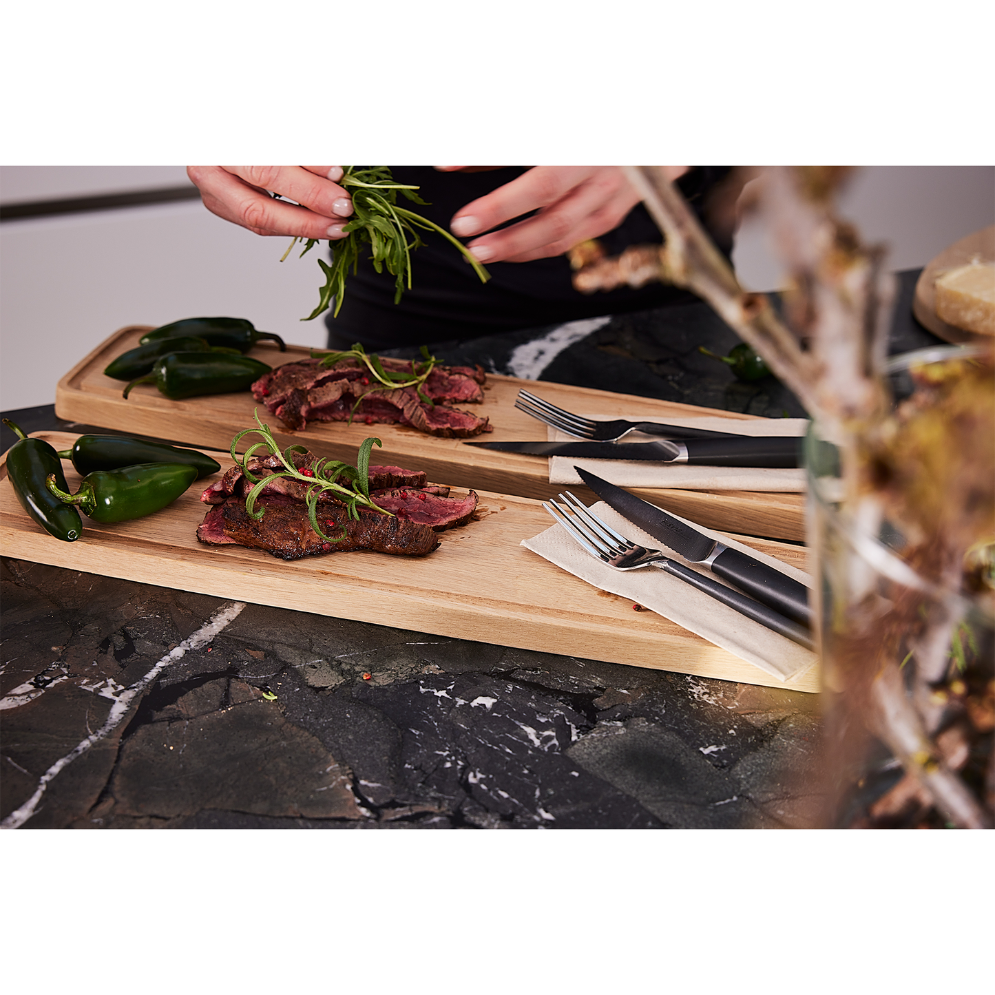 RISVIG Acutus - Steakmessen Set - 4 stuks | Roestvast Europees Staal | Comfortabel en Stijlvol