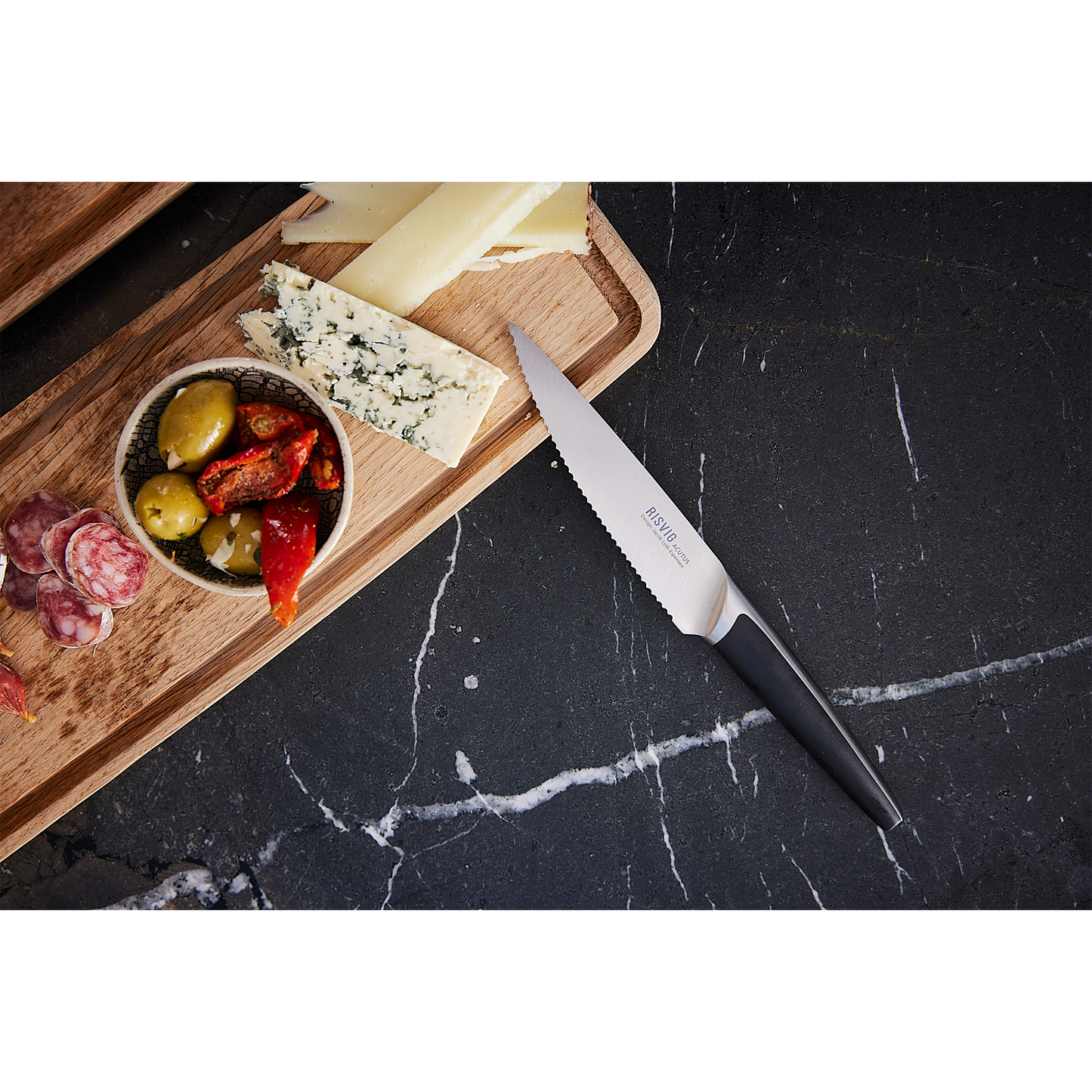 RISVIG Acutus - Steakmessen Set - 4 stuks | Roestvast Europees Staal | Comfortabel en Stijlvol