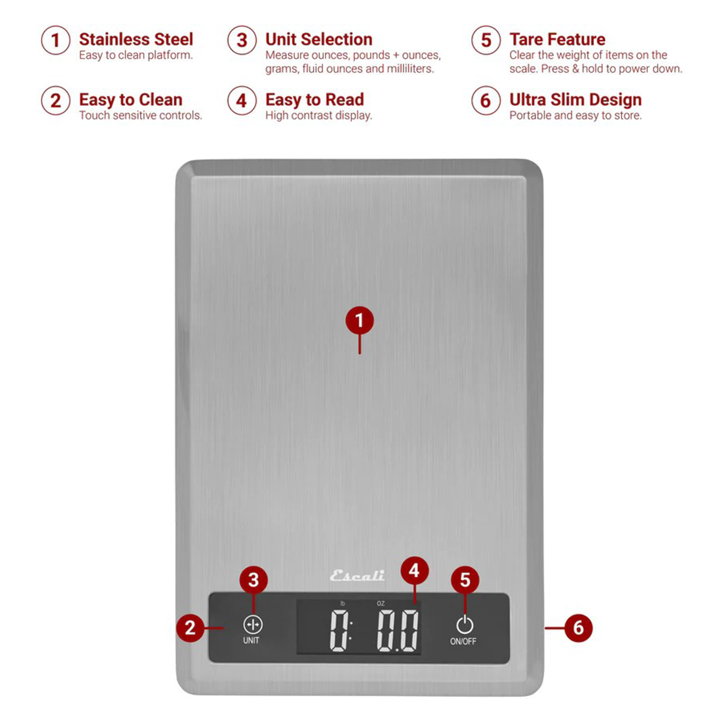 Escali Digitalwaage Tabla bis 5 KG