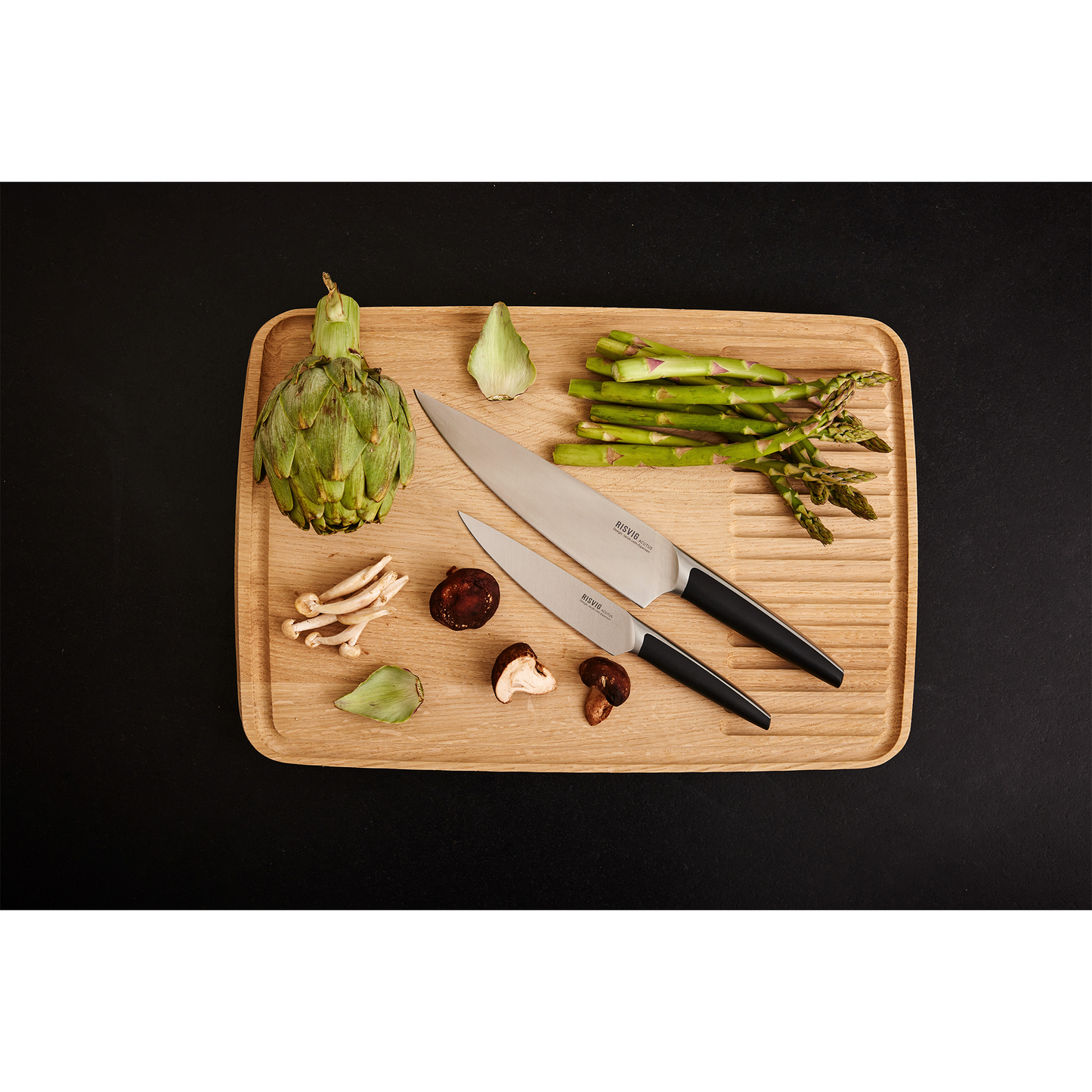 RISVIG Acutus Chef Messenset - 2-delig | Koksmes 20 cm & Aziatisch Kruidenmes 13.50 cm