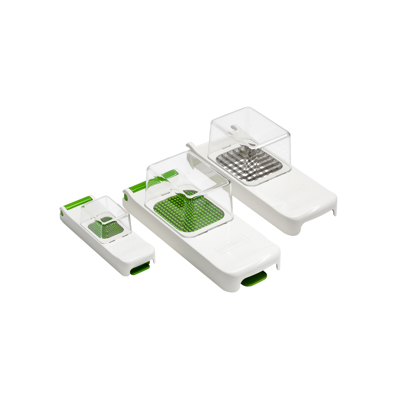 Alligator-Häcksler-Set mit Auffangschale – 3-in-1 3x3 mm, 6x6 mm und 12x12 mm