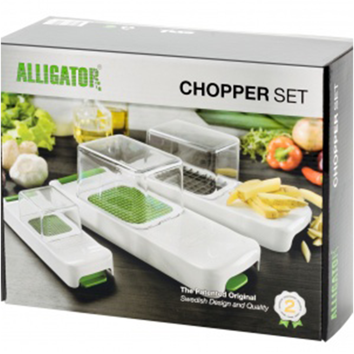 Alligator-Häcksler-Set mit Auffangschale – 3-in-1 3x3 mm, 6x6 mm und 12x12 mm
