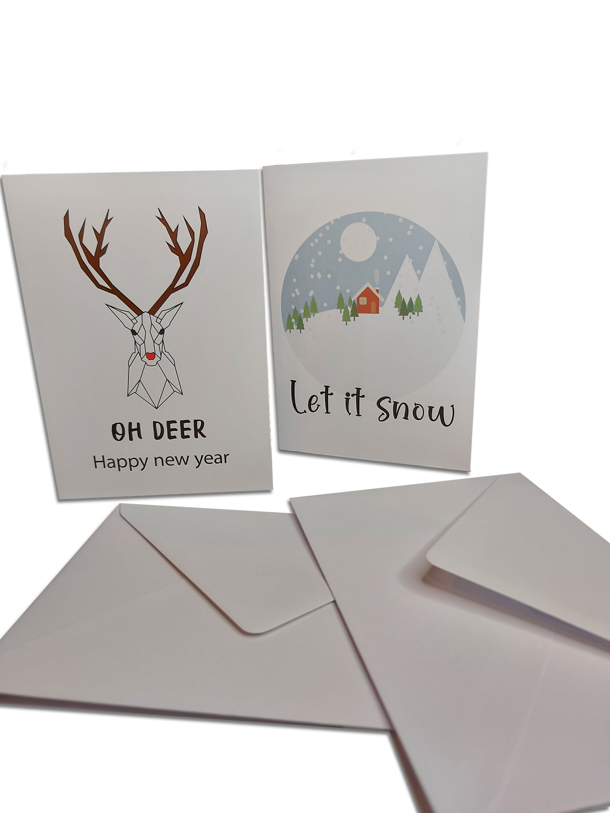 Studio Tuk - Set Van 20 Luxe Dubbele Kerstkaarten Met Enveloppen - 2 Ontwerpen