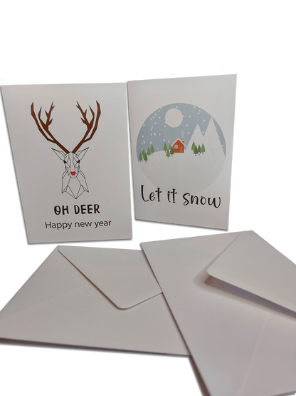 Studio Tuk - Set Van 20 Luxe Dubbele Kerstkaarten Met Enveloppen - 2 Ontwerpen