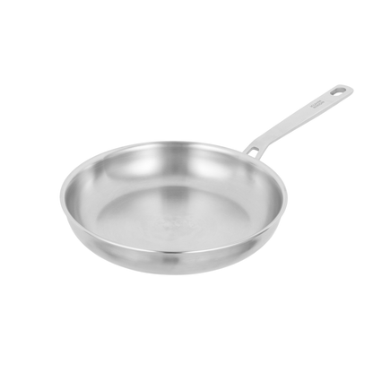 Compacte Kuhn Rikon Culinary Fiveply koekenpan 20 cm. Ongecoat RVS met 5 lagen, geschikt voor inductie en oven tot 240 °C. Bekijk bij Shop4Koken.