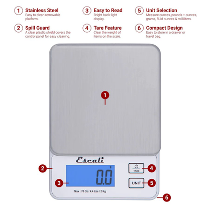 Escali digitale Präzisionswaage Vera bis 2 KG