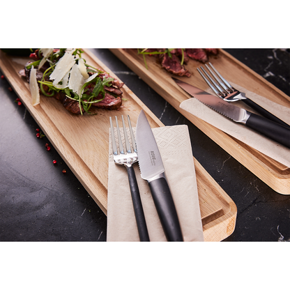 RISVIG Acutus - Steakmessen Set - 4 stuks | Roestvast Europees Staal | Comfortabel en Stijlvol