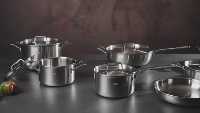 Compacte Kuhn Rikon Culinary Fiveply koekenpan 20 cm. Ongecoat RVS met 5 lagen, geschikt voor inductie en oven tot 240 °C. Bekijk bij Shop4Koken.